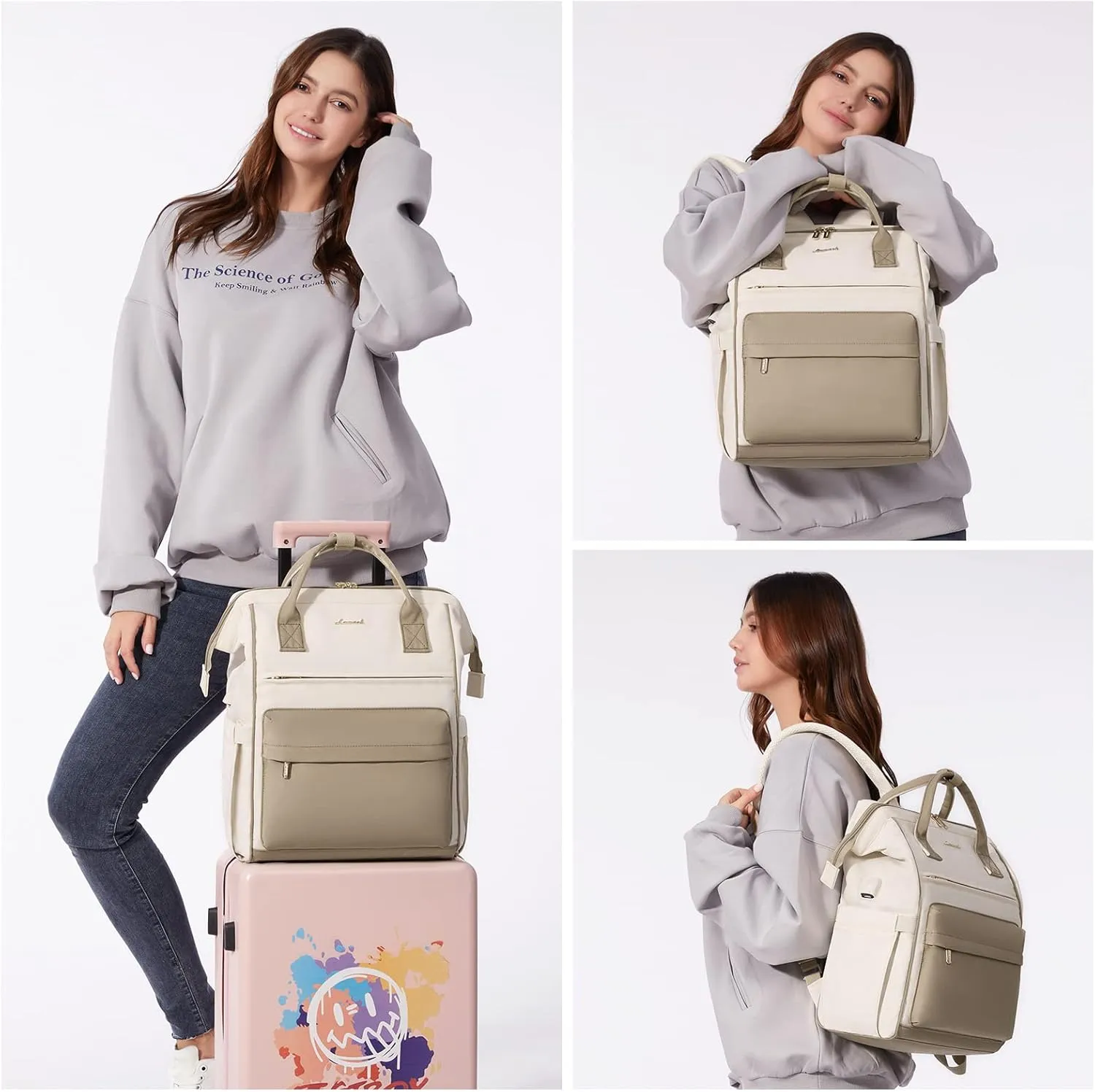 LOVEVOOK Laptop Backpack Purse for Women Waterproof Teacher Nurse Bag, 15.6 inch Work laptop Bag with USB Port, Business Travel Computer Backpack