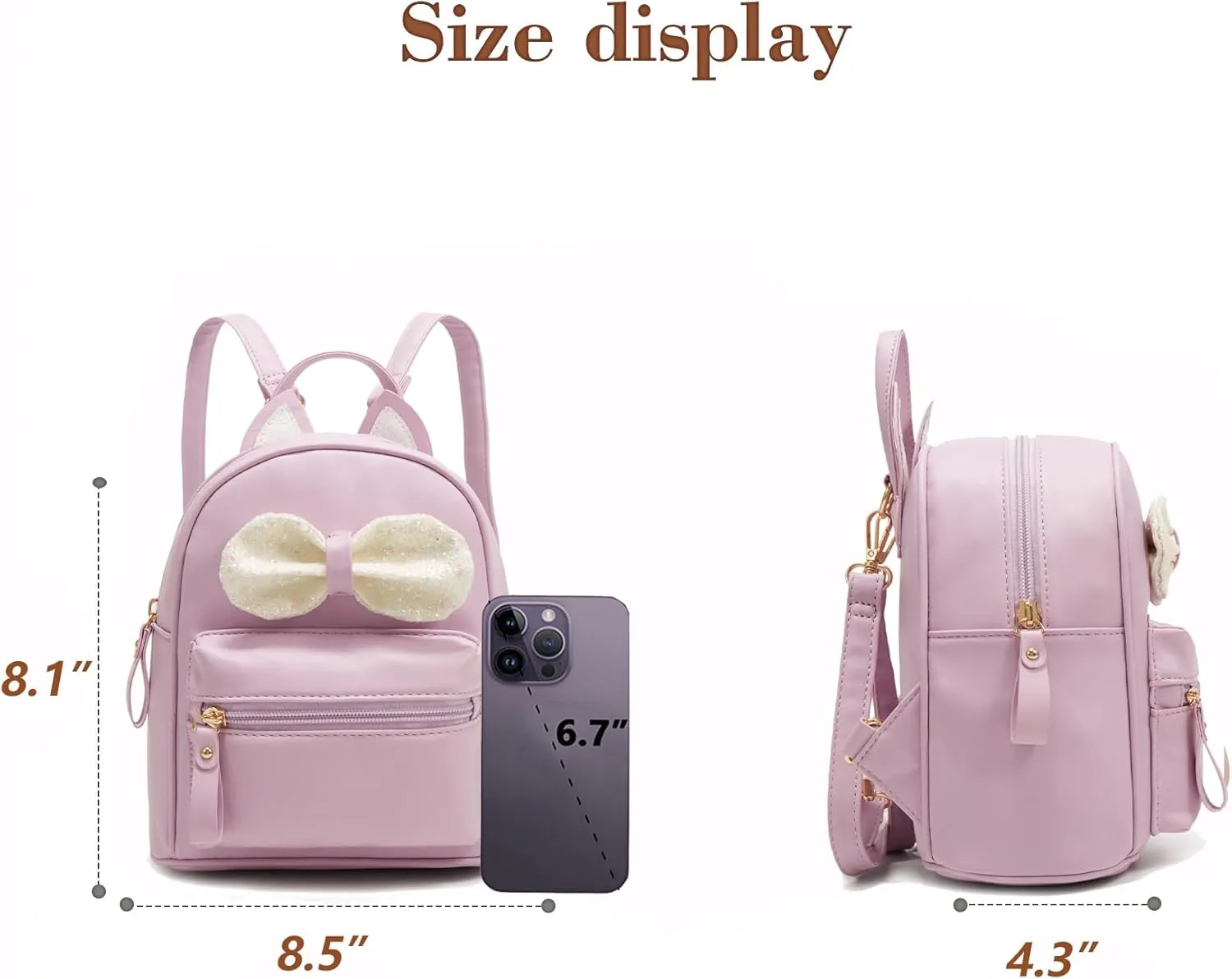 Mini Backpack for Girls Gift, Cute Small Backpack Purse for Teens Kids, Toddler Cat Mini Bookbag