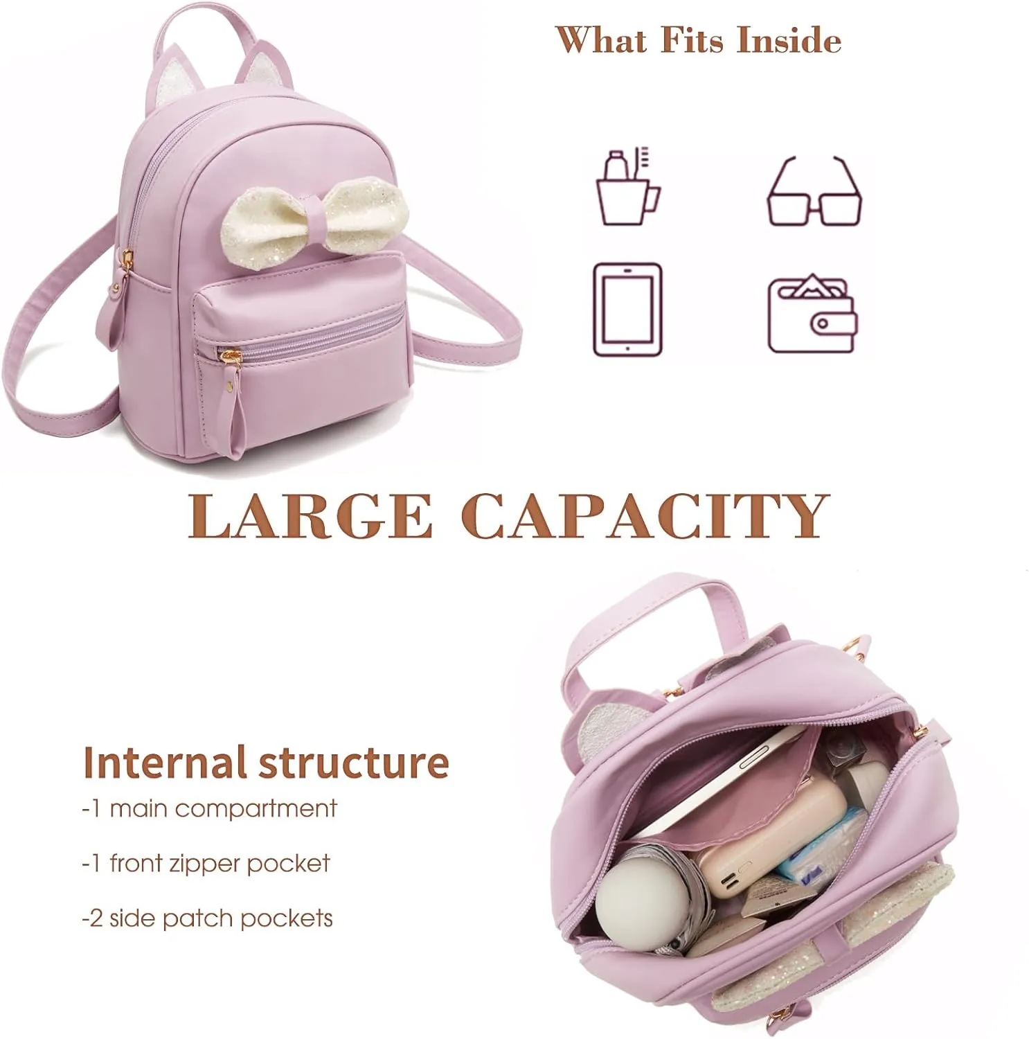 Mini Backpack for Girls Gift, Cute Small Backpack Purse for Teens Kids, Toddler Cat Mini Bookbag