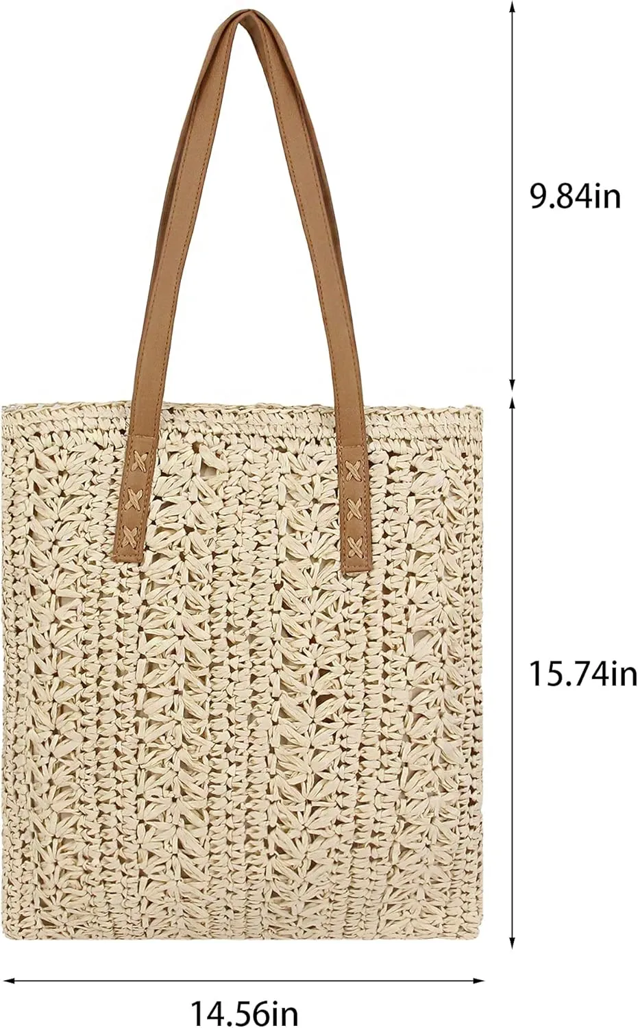 Naimo Women Straw Beach Shoulder Bag Woven Tote Handbag Large Handmade Weaving Summer Casual Hobo Bag