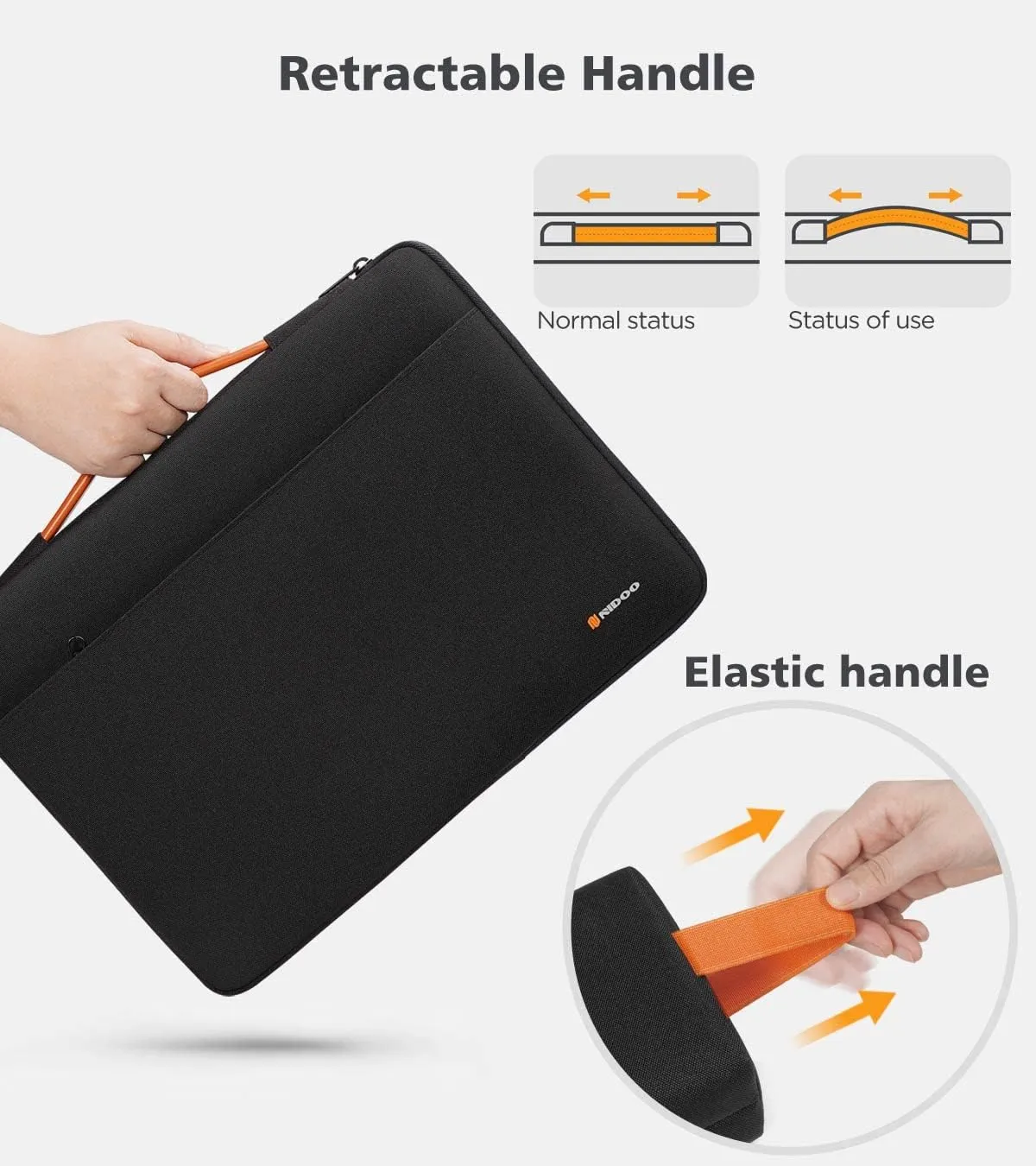 NIDOO Laptop Sleeve 10 inch Tablet Sleeve for 11 inch iPad Pro 10.2 10.5 10.9 5th iPad Air Carrying Case Protective Bag for Chromebook/Surface Go 3 / Samsung Galaxy/Lenovo with Accessory Bag Black