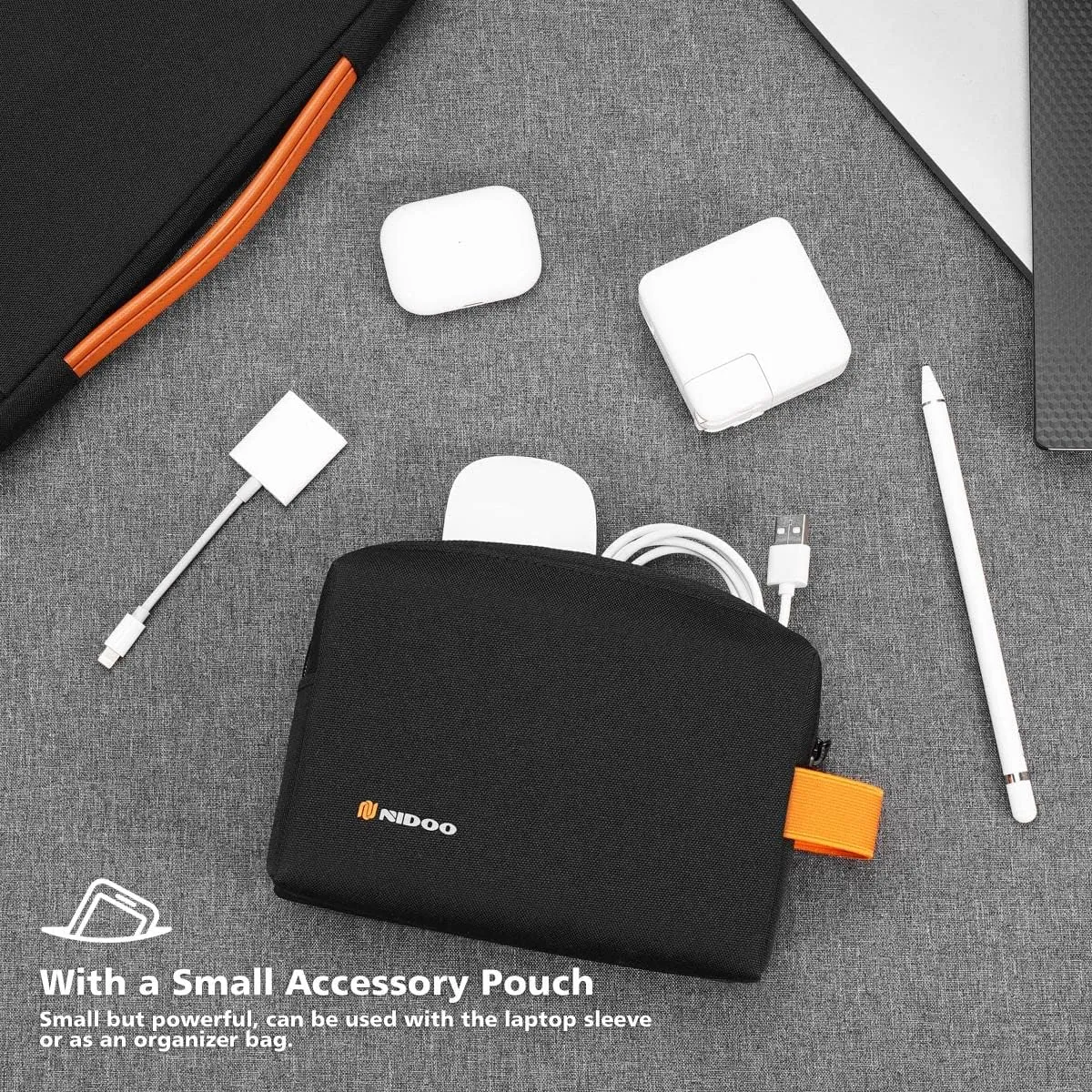 NIDOO Laptop Sleeve 10 inch Tablet Sleeve for 11 inch iPad Pro 10.2 10.5 10.9 5th iPad Air Carrying Case Protective Bag for Chromebook/Surface Go 3 / Samsung Galaxy/Lenovo with Accessory Bag Black