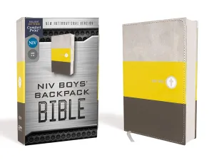 NIV, Boys' Backpack Bible, Compact, Leathersoft, Yellow/Gray, Red Letter, Comfort Print Imitation Leather  July 7, 2020