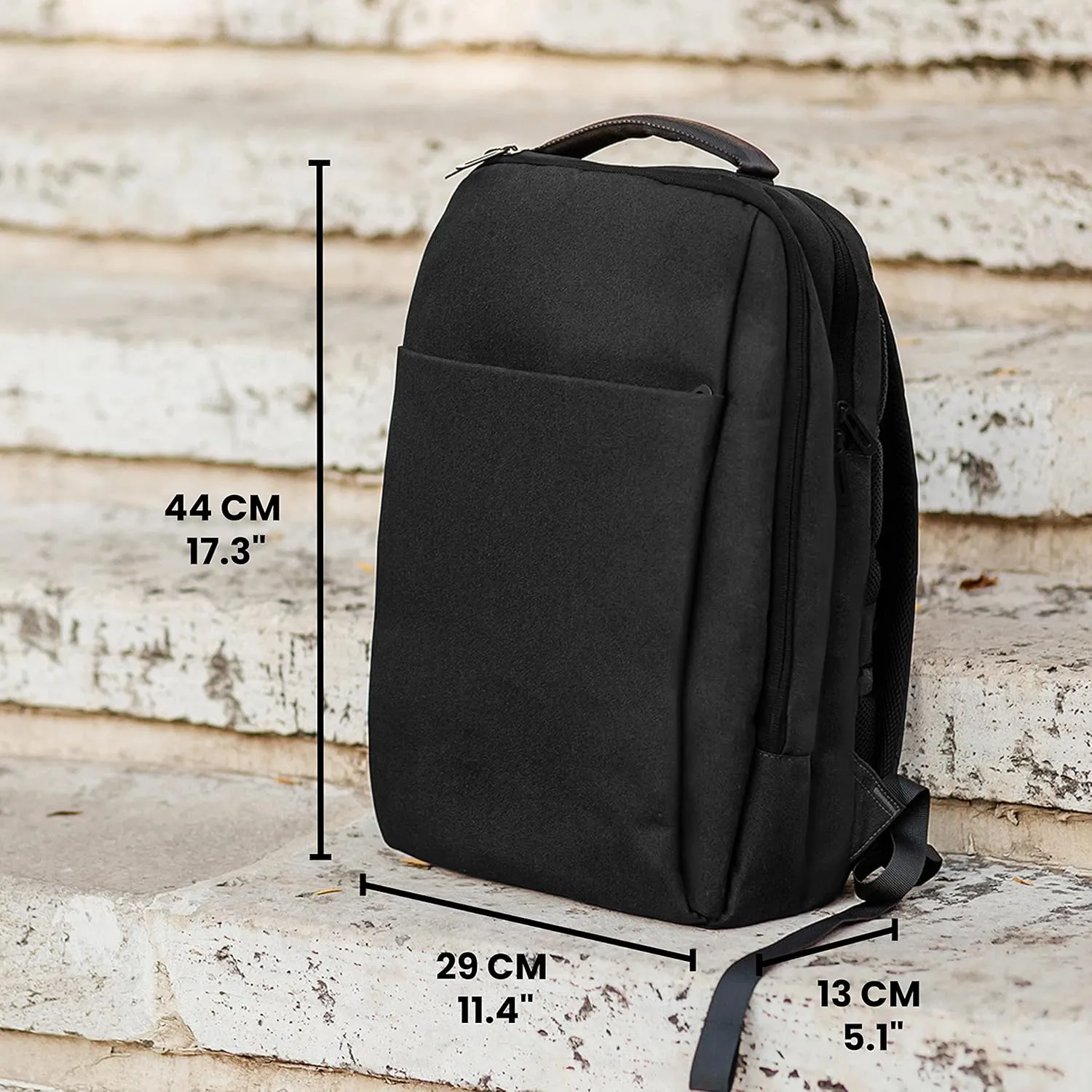 Nordace Bergen Smart Backpack for Men & Women with USB Charging Port, Water Resistant - 15.6 Inch Laptop Backpack for Everyday, Travel, and Work (Black)