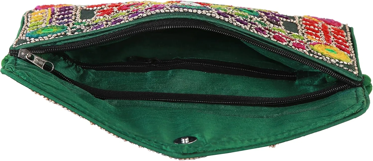 Rajasthani Jaipuri Art Sling Bag Foldover Clutch Purse Quality Checked
