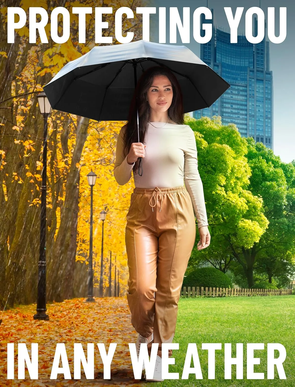 Repel Umbrella Windproof Travel Umbrellas for Rain - Easy Auto Open Close, Durable & Compact Umbrella, Strong Fiberglass Frame, Waterproof Canopy - Backpack, Purse, Portable Umbrella for Travel
