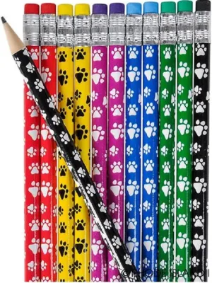Rhode Island Novelty 7.5 Inch Paw Print Pencils, Pack of 96