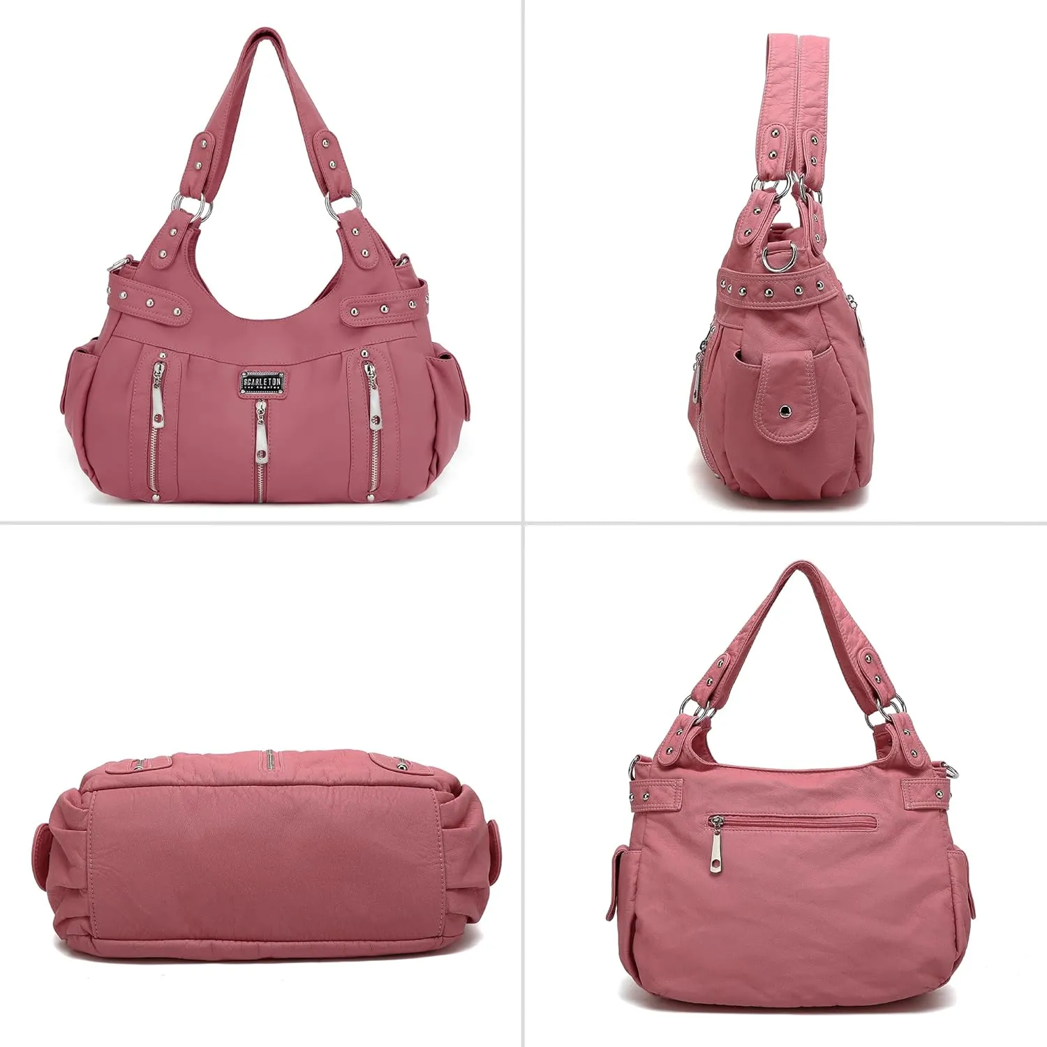 Scarleton Purses for Women Large Hobo Bags Washed Vegan Leather Shoulder Bag Satchel Tote Top Handle Handbags, H1292