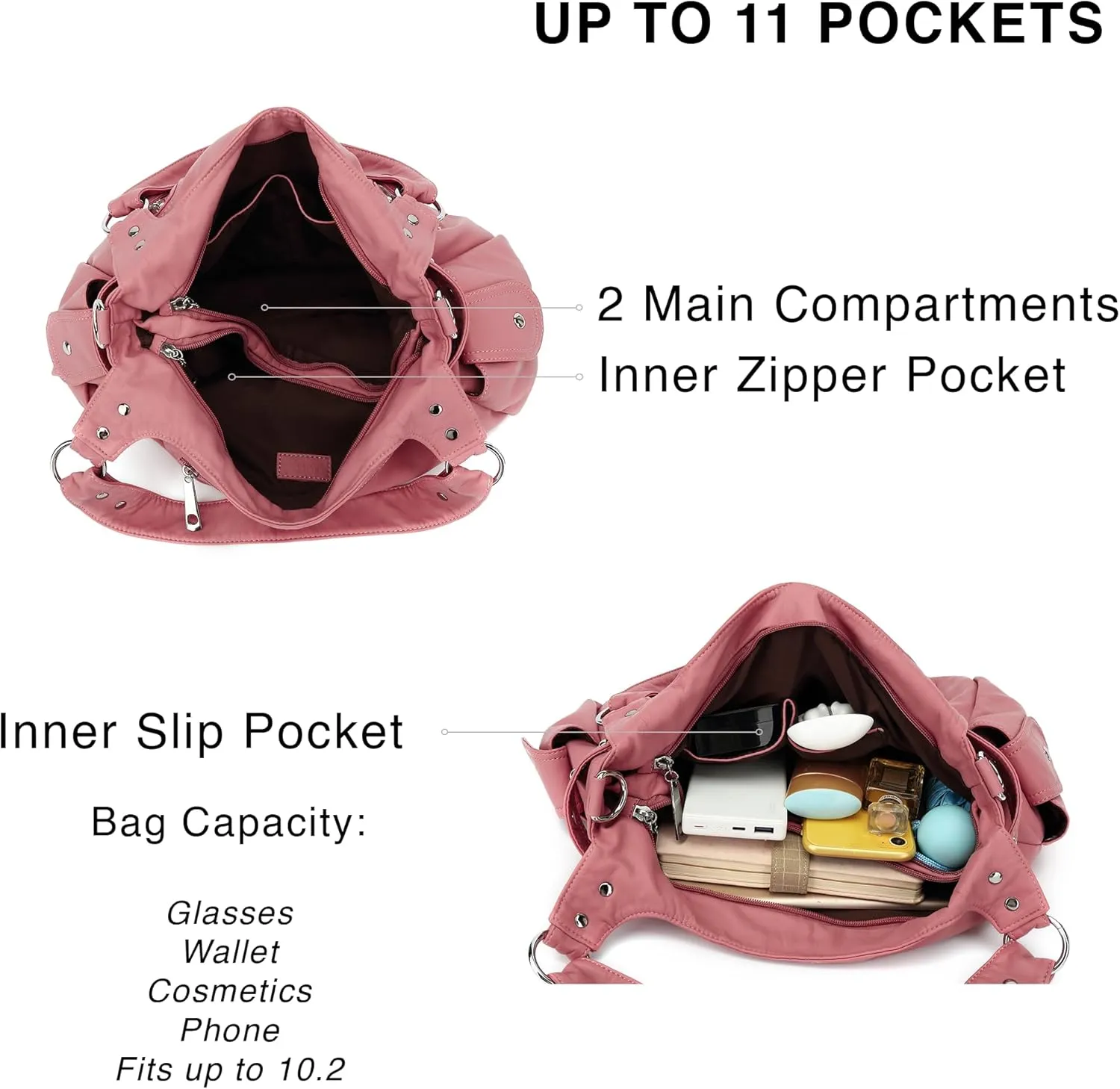Scarleton Purses for Women Large Hobo Bags Washed Vegan Leather Shoulder Bag Satchel Tote Top Handle Handbags, H1292