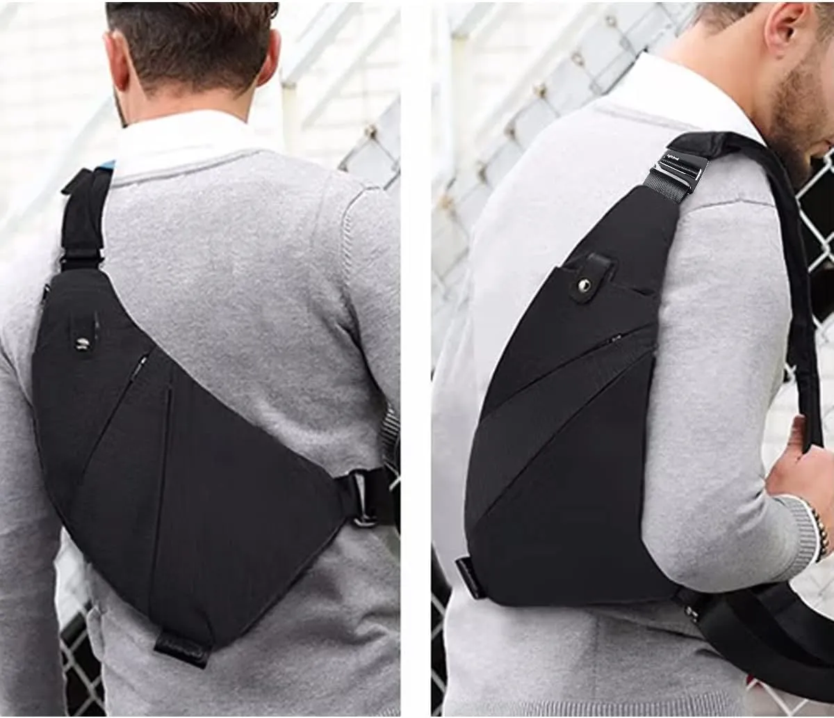 Sling Bag - Slim Crossbody Shoulder Backpack Anti-Theft Personal Pocket Chest Bag Travel Fanny Pack for Men Women