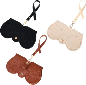 Soft Leather Sunglass Bag, Portable Leather Glasses Case Holder Slim Sunglasses Pouch
