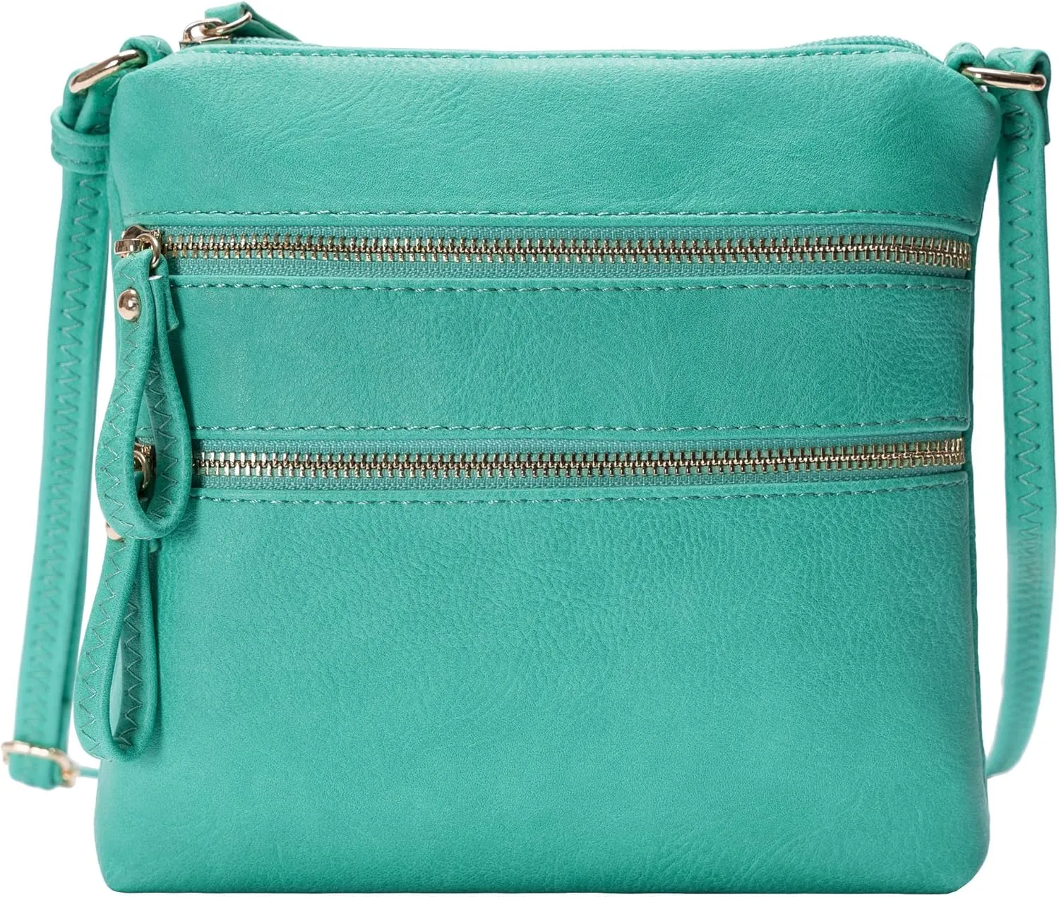 Solene Small Multi Zipper Pocket Crossbody Bag with Adjustable Strap, Lightweight Travel Purse, Daily Small Messenger Pouch