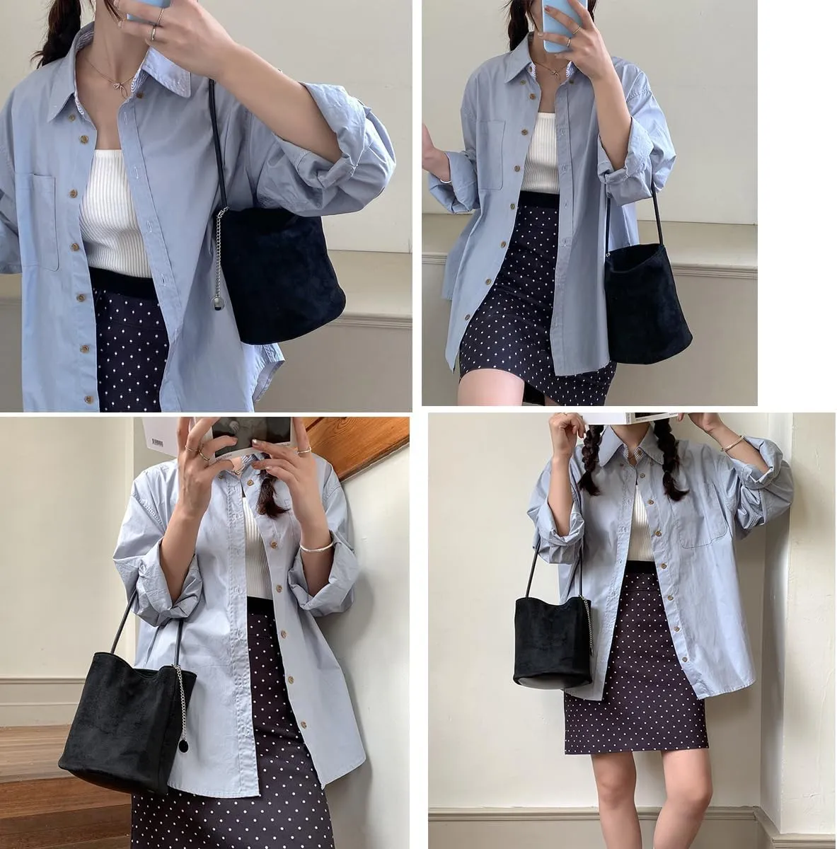 Suede Bucket Bag for Women Crossbody Handbags Tote Slouchy Purses Shoulder Handbag Mini Top-handle Tote Handbag