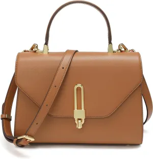 Top Handle Bag Fashion Leather Satchel Bag for Ladies, Zipper Pocket, Metal，Leather tote bag for Women.