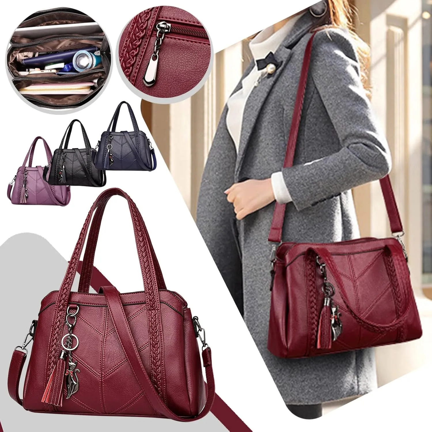 Tote Bag For Women Ladies Large Capacity Hobo Handbag Soft Leather Woman Messenger Bags Luxury Purses Crossbody Handbags