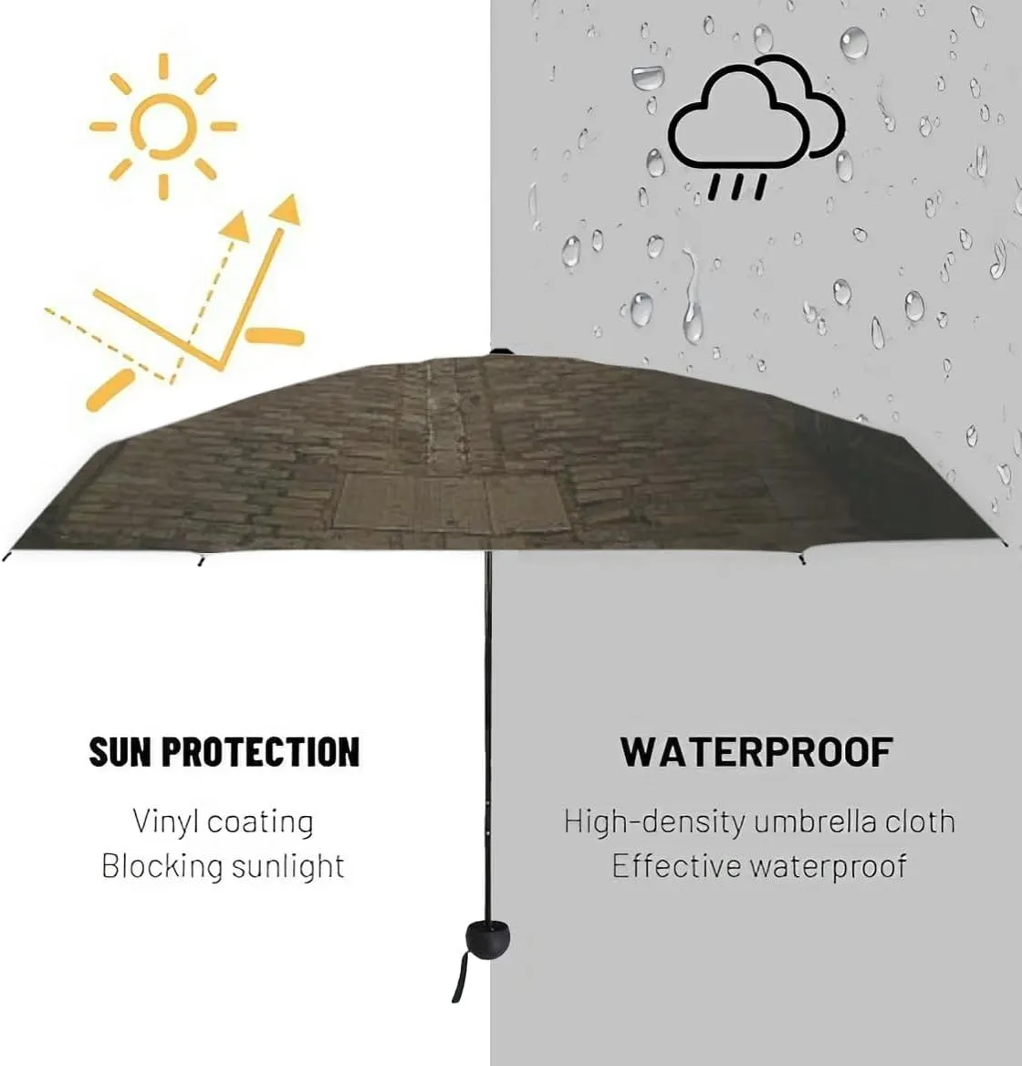 Travel Umbrella for Rain Windproof Paris France Eiffel Tower Paris Retro Style Old fashioned Autumn Automatic Cute Portable Compact Umbrella for Women Purse Backpack Car Black Sun UV Protection