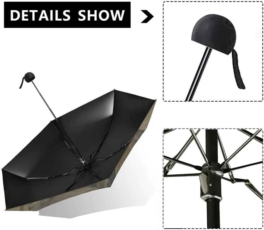 Travel Umbrella for Rain Windproof Paris France Eiffel Tower Paris Retro Style Old fashioned Autumn Automatic Cute Portable Compact Umbrella for Women Purse Backpack Car Black Sun UV Protection