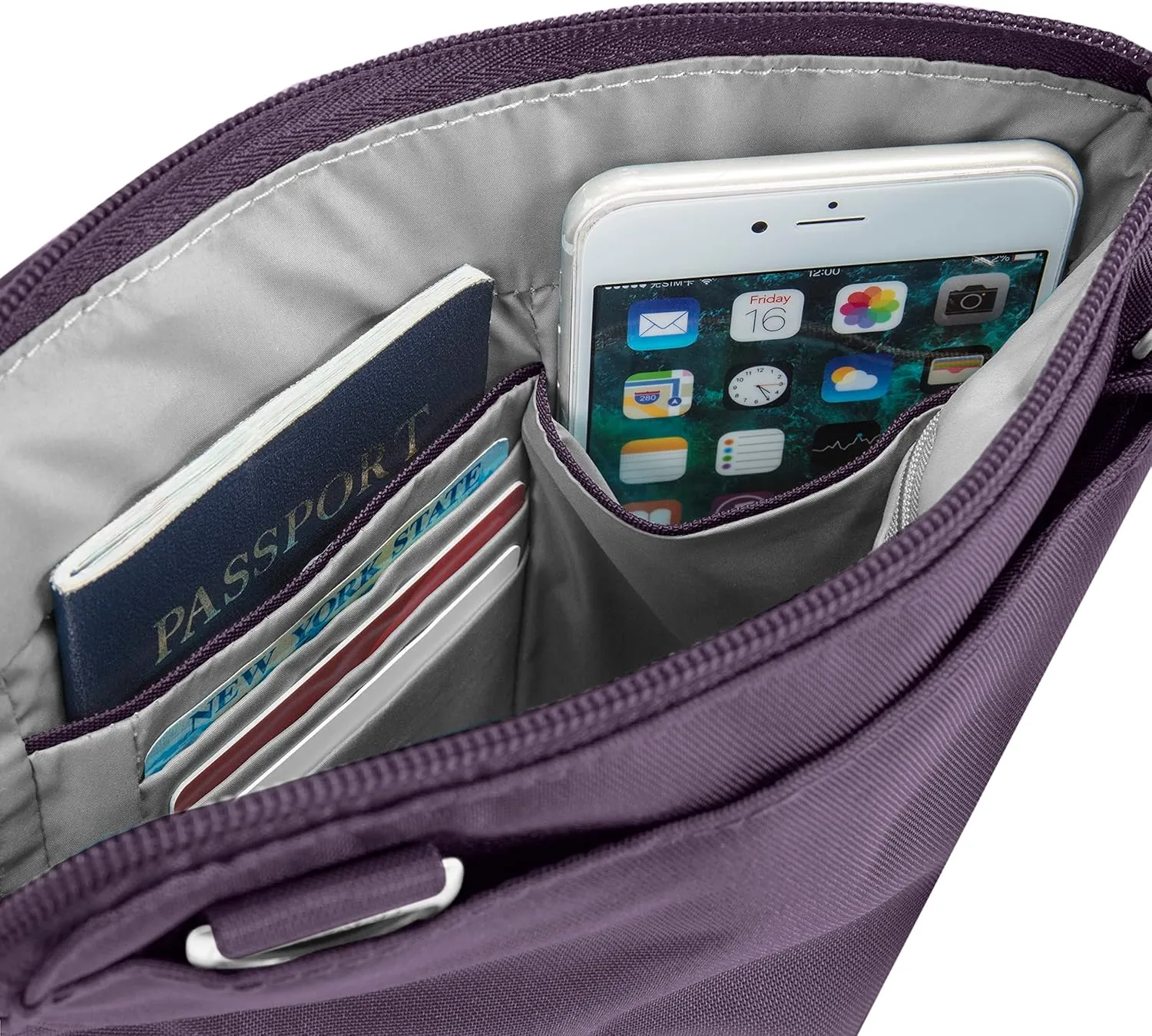 Travelon Anti-theft Classic Slim Double Zip Crossbody