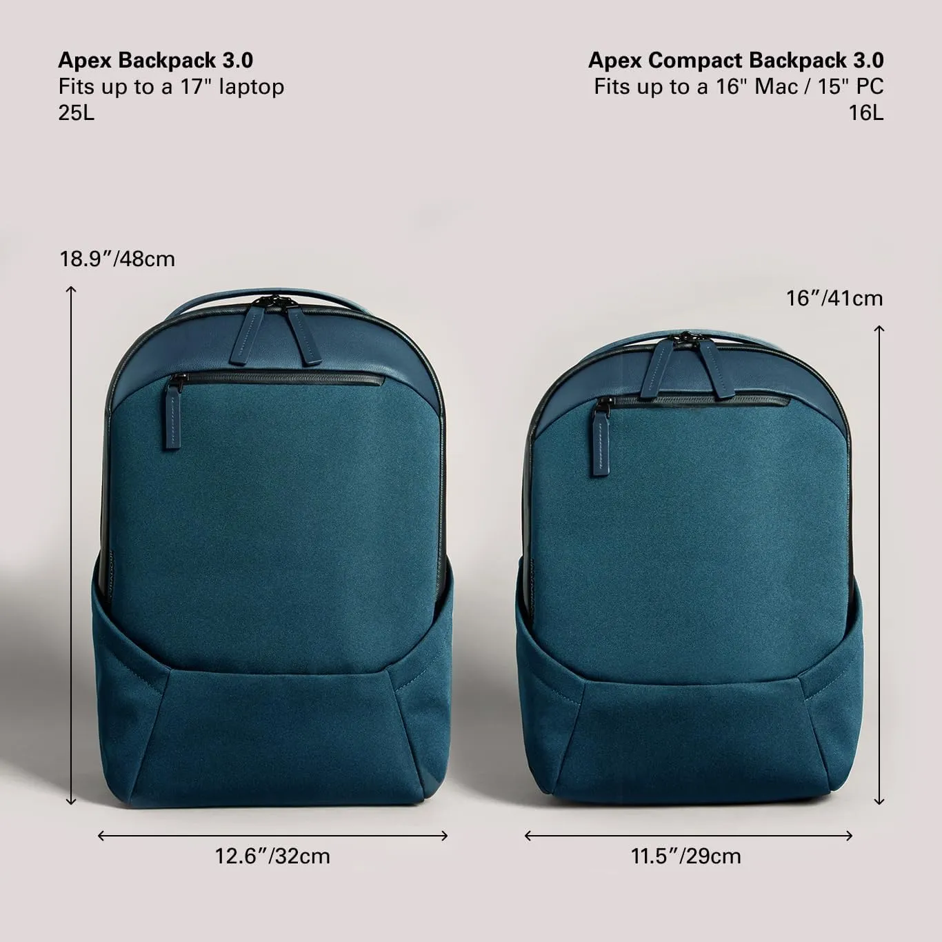 Troubadour Apex Compact Backpack 3.0 - Premium Waterproof Laptop Backpack Fits Up to 16" - Ergonomic Design for Work and Travel - Stylish Compact Backpack with 5-Year Guarantee - Air Force Blue