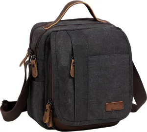 VASCHY Messenger Bag Small, Canvas Water Resistant Crossbody Shoulder Bag Purse for Men and Women