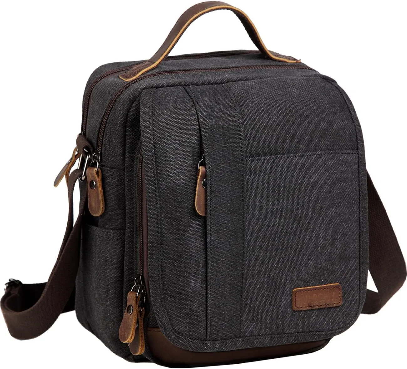 VASCHY Messenger Bag Small, Canvas Water Resistant Crossbody Shoulder Bag Purse for Men and Women