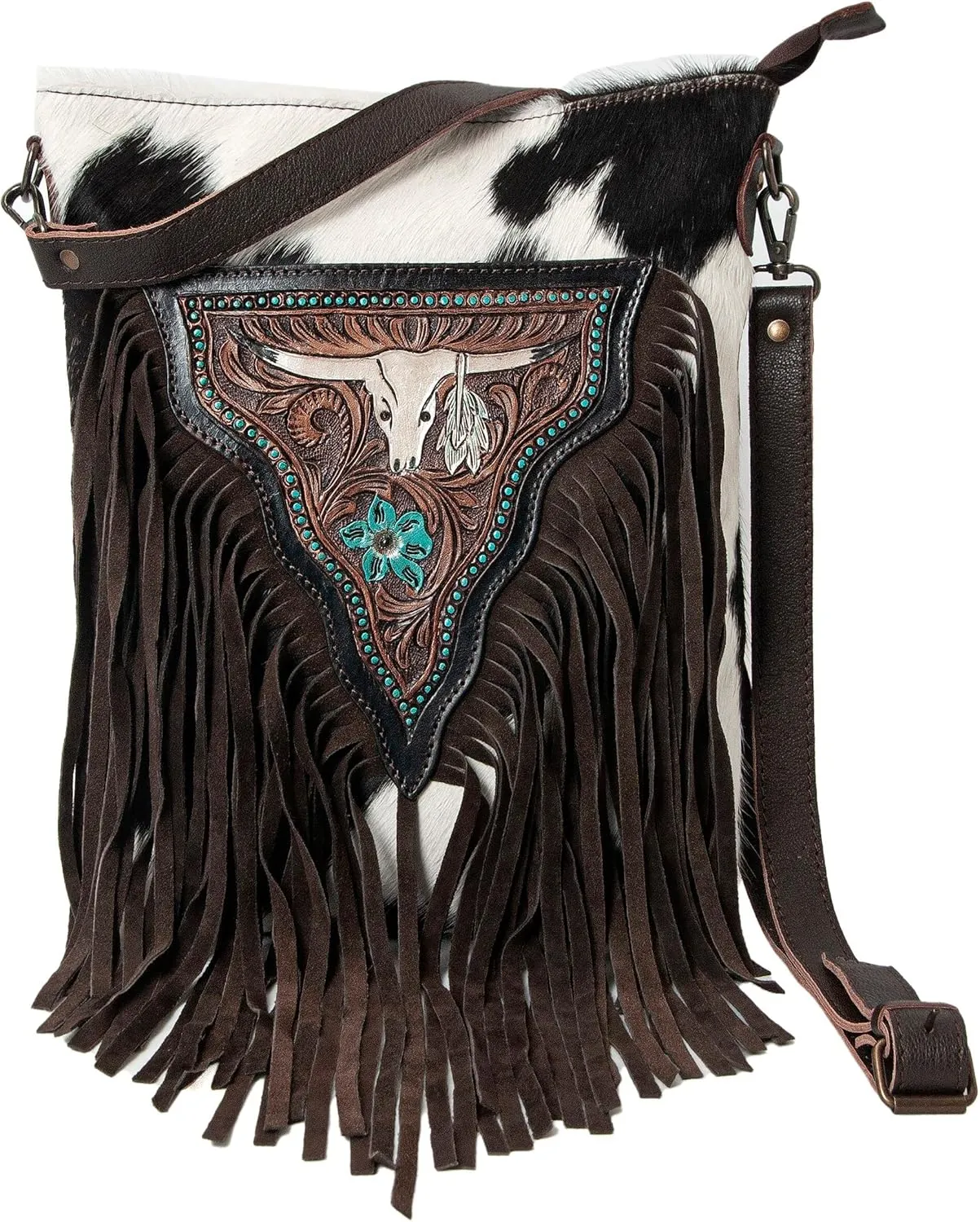 Women Natural Cowhide Leather Hand Bag With Adjustable Detachable Strap Leather Massenger Handbag