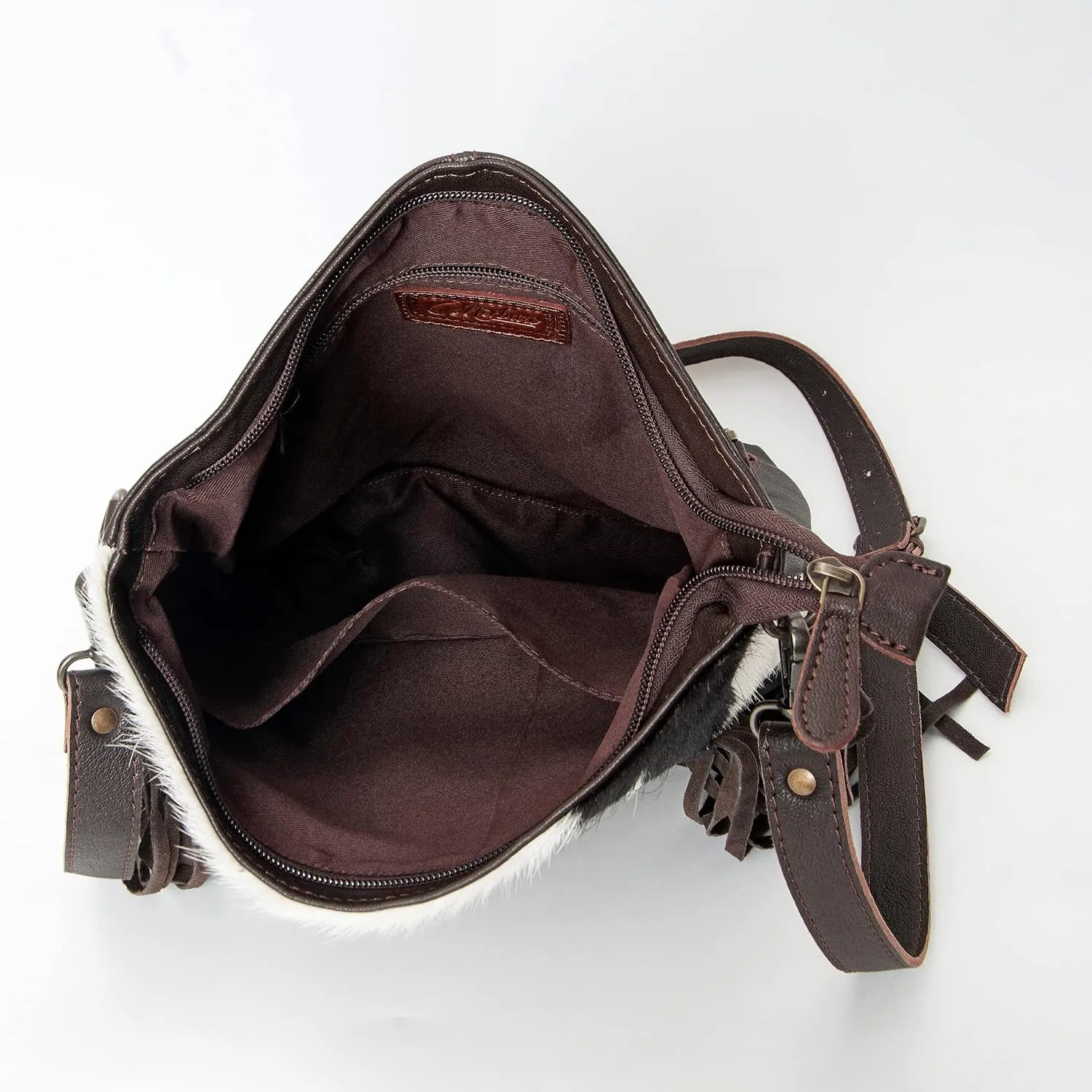 Women Natural Cowhide Leather Hand Bag With Adjustable Detachable Strap Leather Massenger Handbag