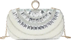 Women's Evening Handbags Pearl Clutch Purse Beaded bag Bridal Clutch wedding Purse