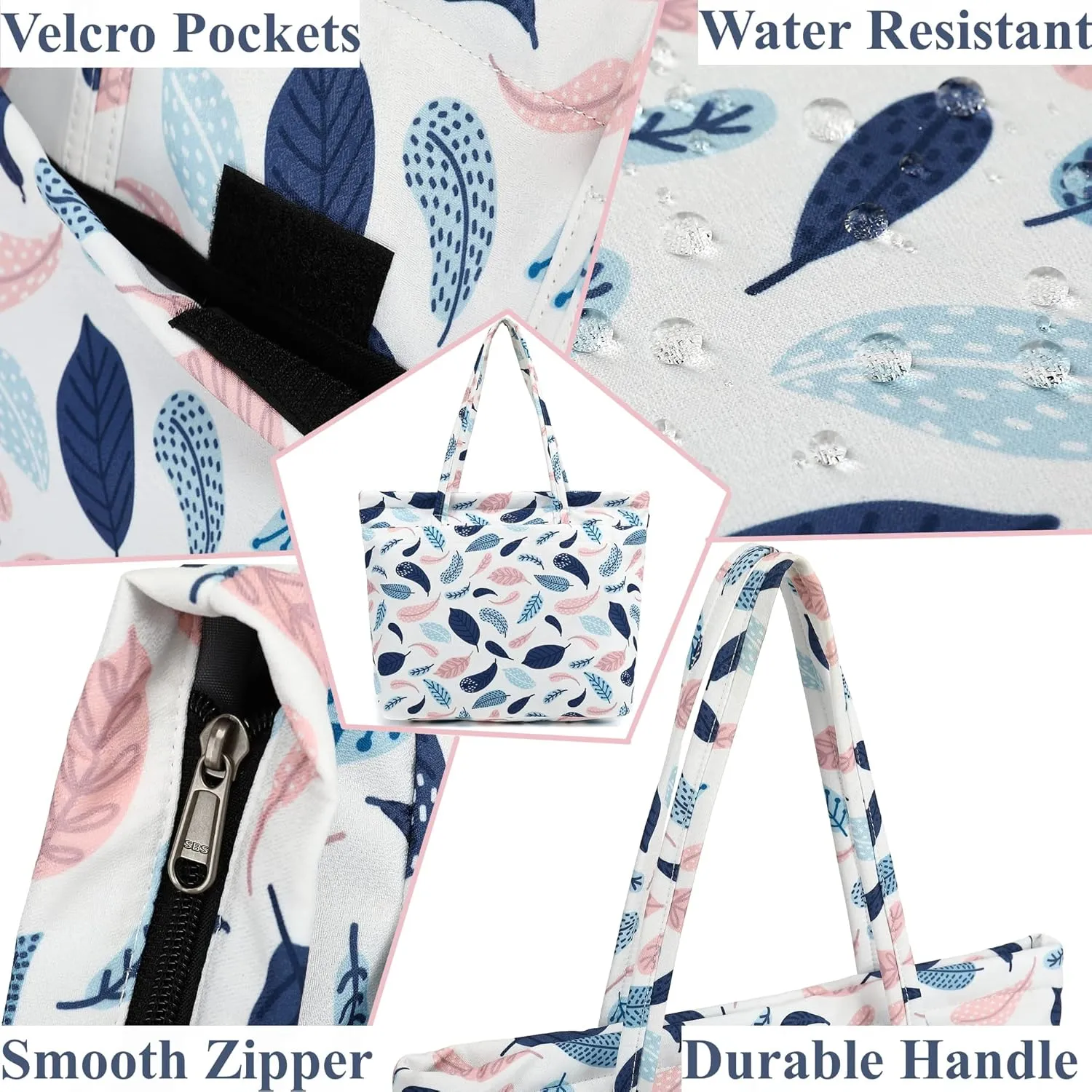 Womens Large Waterproof Tote Bag Shoulder Bag with Multi-pocket for Work Gym Pool and Daily Bags