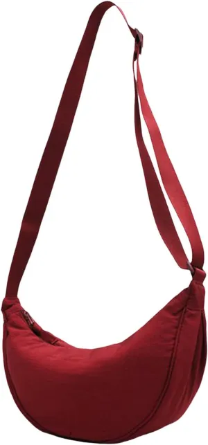 Women's Retro Small Size Canvas Shoulder Bag Hippie Boho Crossbody Handbag Hobo, Silver