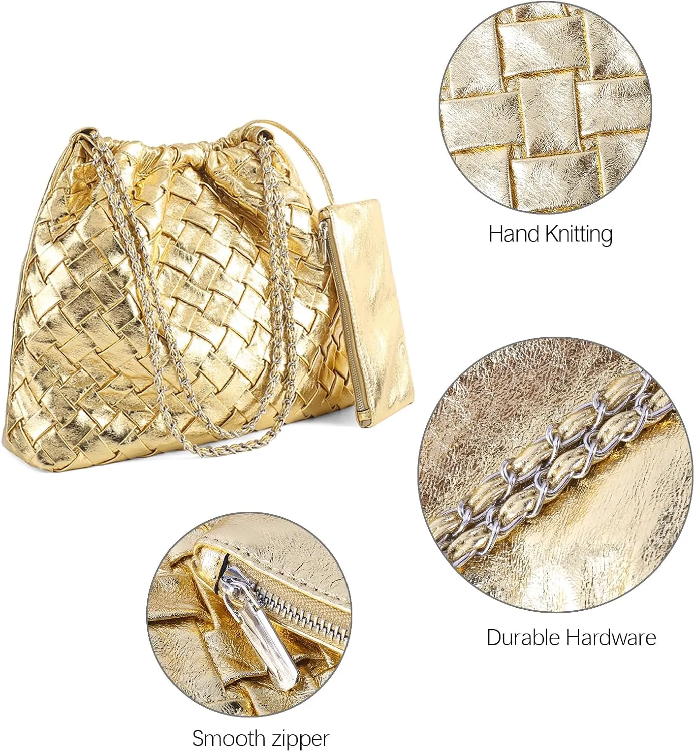 Woven Tote Bag for Women Large Summer Beach Hobo Handbags Handmade Top-handle Shoulder Bag with Purse