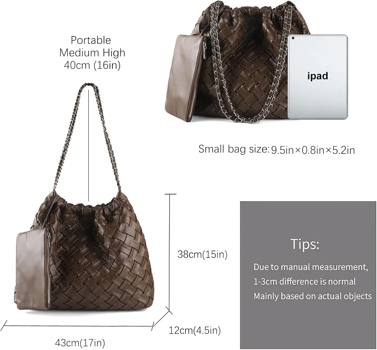 Woven Tote Bag for Women Large Summer Beach Hobo Handbags Handmade Top-handle Shoulder Bag with Purse