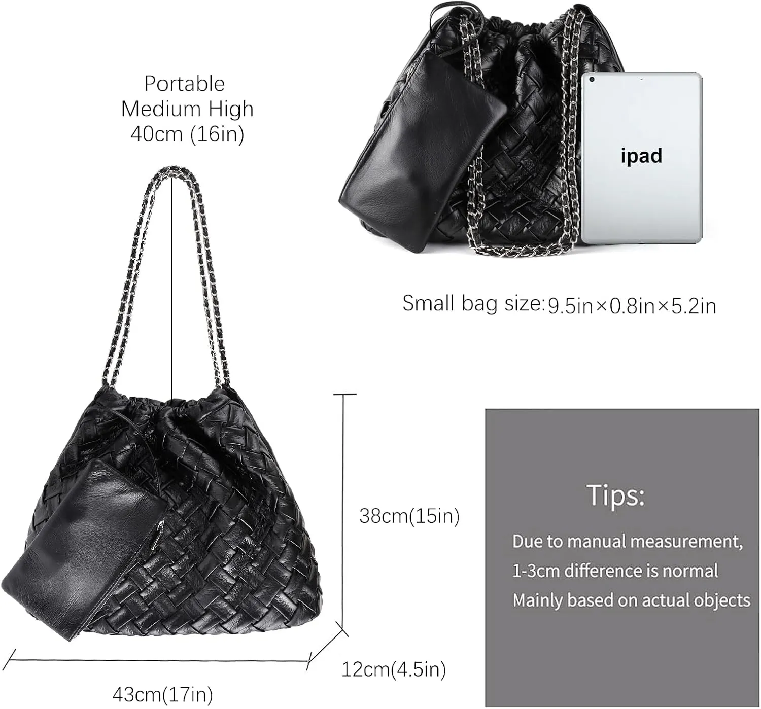 Woven Tote Bag for Women Large Summer Beach Hobo Handbags Handmade Top-handle Shoulder Bag with Purse