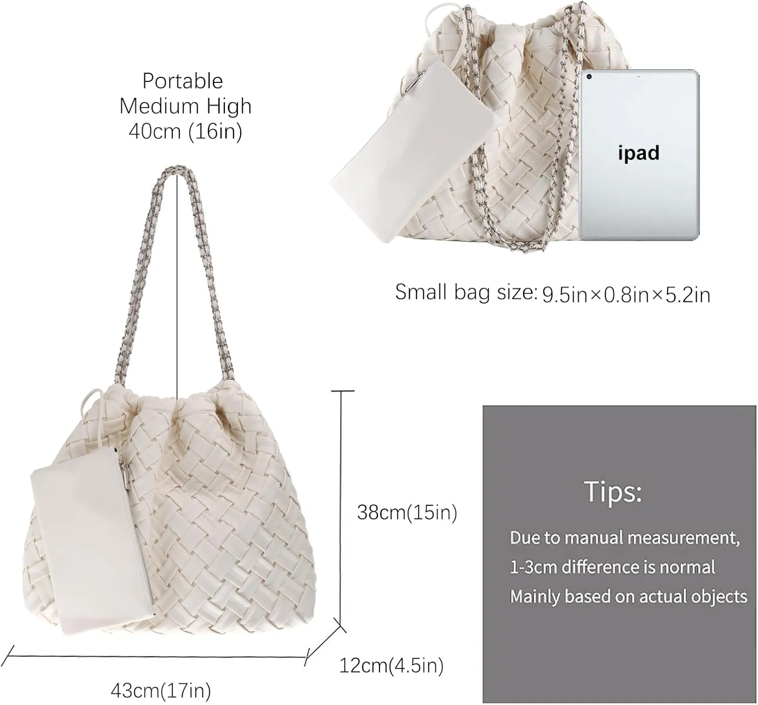 Woven Tote Bag for Women Large Summer Beach Hobo Handbags Handmade Top-handle Shoulder Bag with Purse