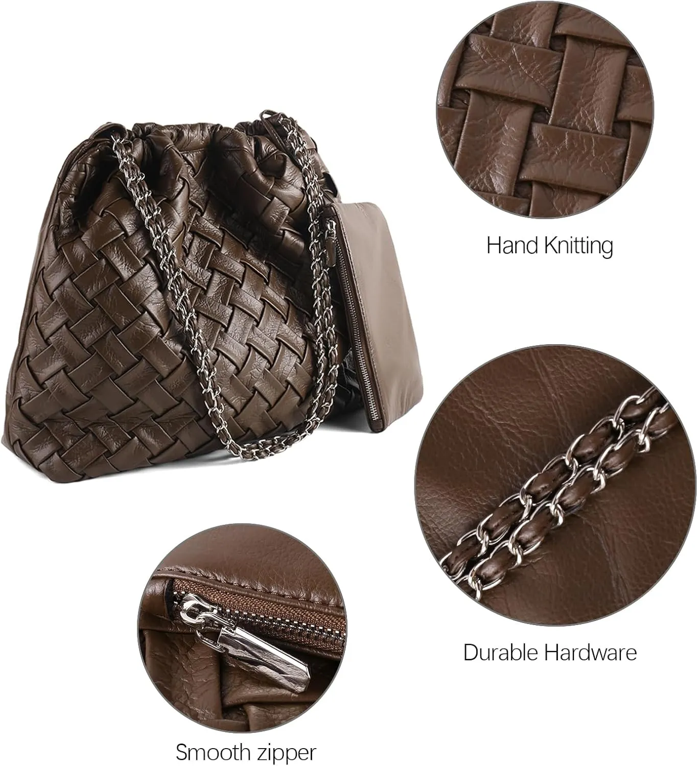 Woven Tote Bag for Women Large Summer Beach Hobo Handbags Handmade Top-handle Shoulder Bag with Purse
