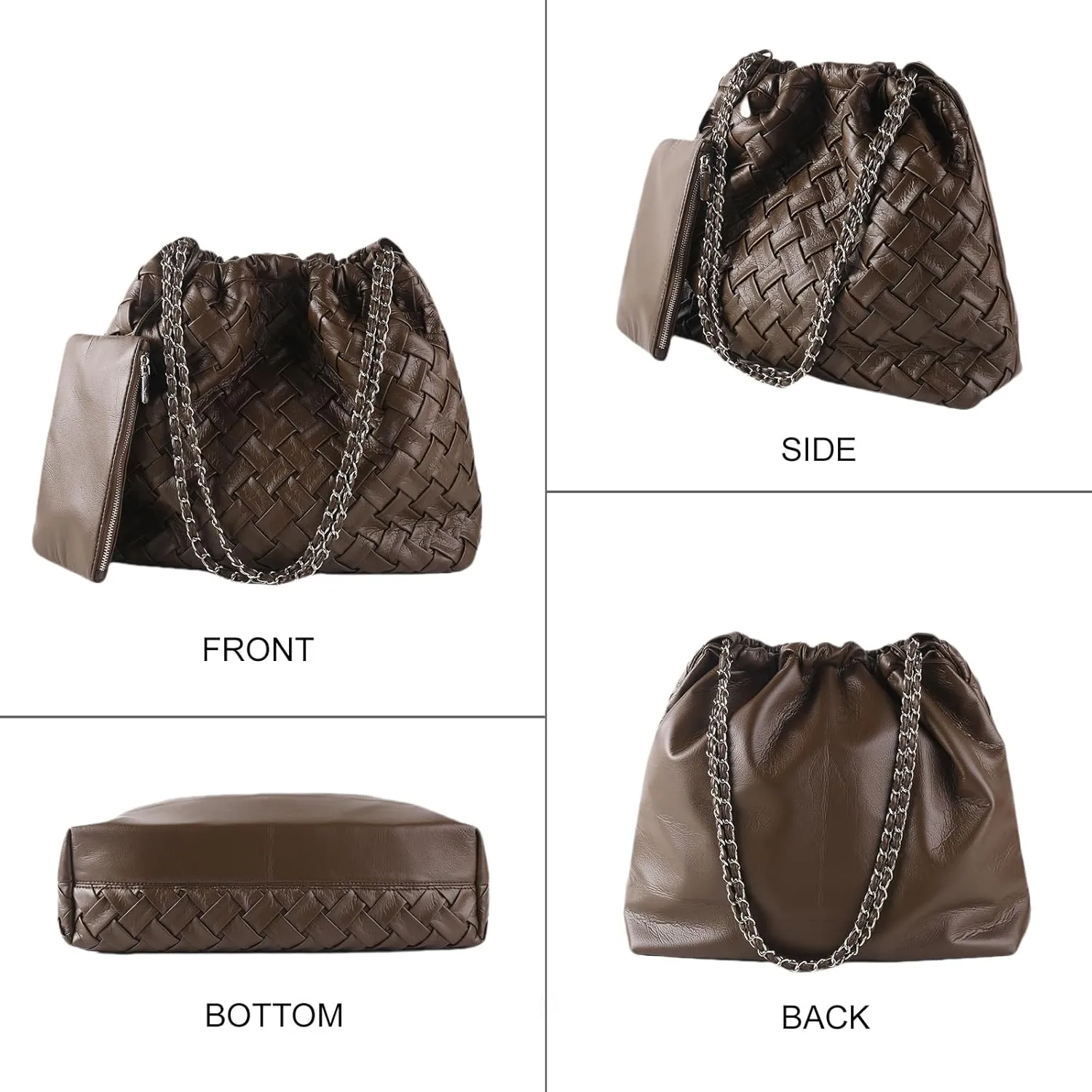 Woven Tote Bag for Women Large Summer Beach Hobo Handbags Handmade Top-handle Shoulder Bag with Purse