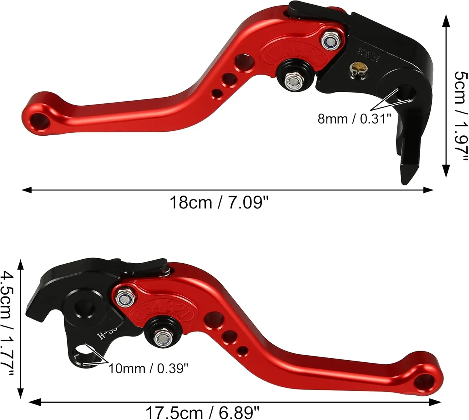 X AUTOHAUX 1 Pair Motorcycle Brake Clutch Levers Adjustable Folding CNC for Honda CBR1000RR CBR 1000RR FIREBLADE SC57 2004-2007 for CB1000R 2008-2016 Red