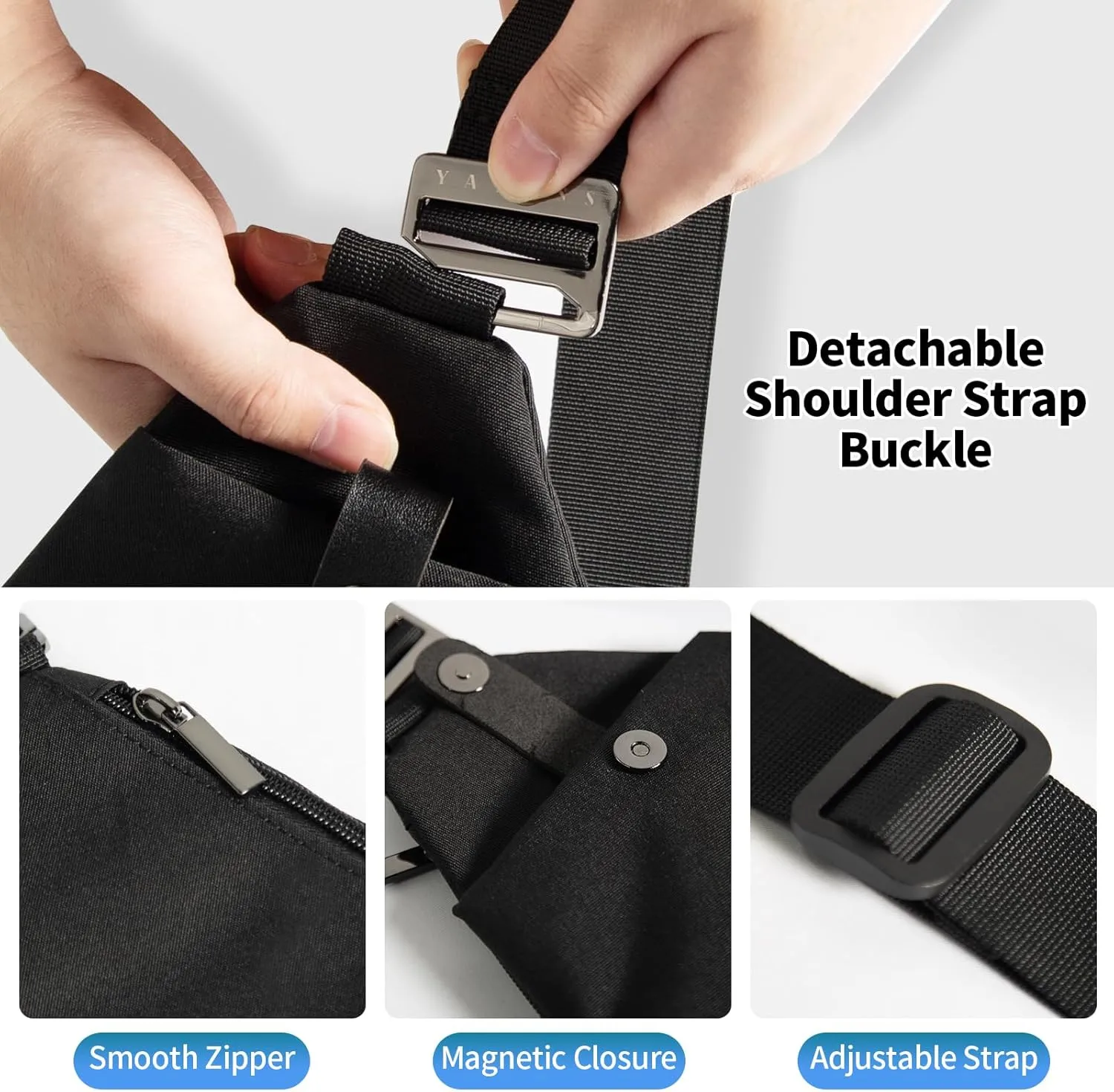YaKuss Slim Sling Bag, Water Resistant Crossbody Bag Men Anti Theft Crossbody Bags for Women Trendy Shoulder Bag Travel
