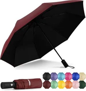 Yoobure Windproof Travel Umbrella, Automatic Umbrellas for Rain - Compact Folding Umbrella with UV Protection, Lightweight Portable Design for Backpack/Walking/Car, Sun & Storm Ready