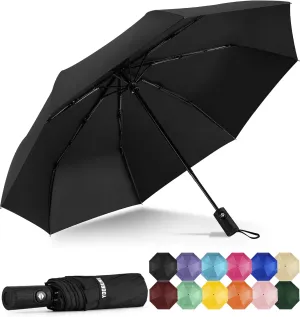 Yoobure Windproof Travel Umbrella, Automatic Umbrellas for Rain - Compact Folding Umbrella with UV Protection, Lightweight Portable Design for Backpack/Walking/Car, Sun & Storm Ready