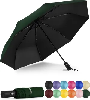 Yoobure Windproof Travel Umbrella, Automatic Umbrellas for Rain - Compact Folding Umbrella with UV Protection, Lightweight Portable Design for Backpack/Walking/Car, Sun & Storm Ready